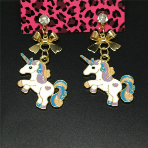 NWT Betsey Johnson Rainbow Unicorn Earrings - Picture 3 of 8